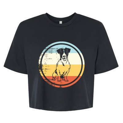 Retro Vintage Dog Design Jack Russell Terrier Bella+Canvas Jersey Crop Tee