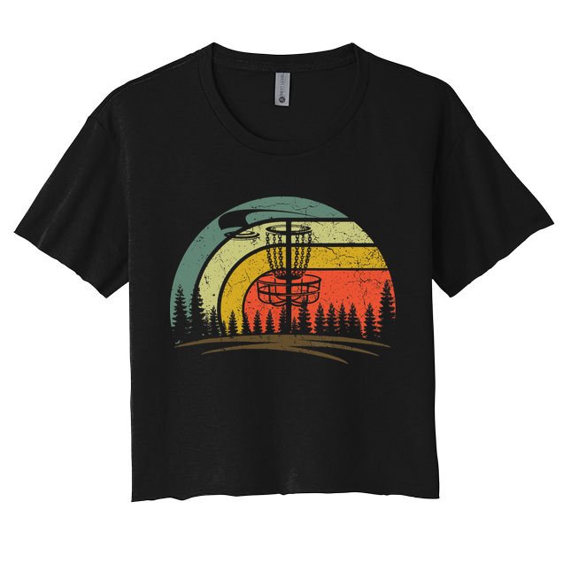 Retro Vintage Disc Golf Shirt Frolf Flying Disc Sport Crop Top