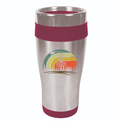 Retro Vintage Disc Golf Shirt Frolf Flying Disc Sport 16oz Travel Tumbler