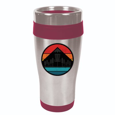 Retro Vintage Disc Golf Frolf Flying Disc Sport 16oz Travel Tumbler