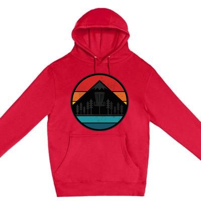 Retro Vintage Disc Golf Frolf Flying Disc Sport Premium Pullover Hoodie