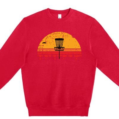 Retro Vintage Disc Golf Frolf Flying Disc Sport Premium Crewneck Sweatshirt