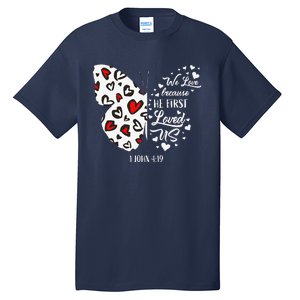 Red Valentine's Days Women Christian Butterfly Tall T-Shirt