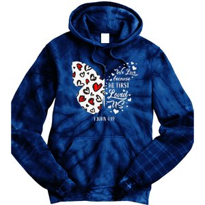 Red Valentine's Days Women Christian Butterfly Tie Dye Hoodie