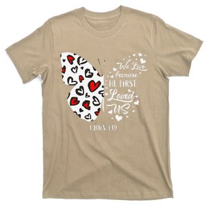 Red Valentine's Days Women Christian Butterfly T-Shirt