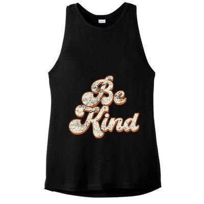 Retro Vintage Distressed Be Kind Ladies PosiCharge Tri-Blend Wicking Tank