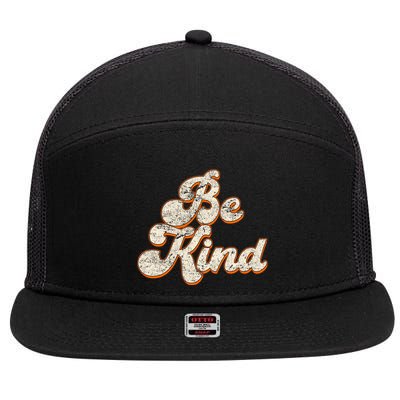 Retro Vintage Distressed Be Kind 7 Panel Mesh Trucker Snapback Hat