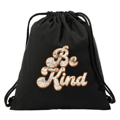 Retro Vintage Distressed Be Kind Drawstring Bag
