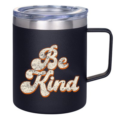 Retro Vintage Distressed Be Kind 12oz Stainless Steel Coffee Mug