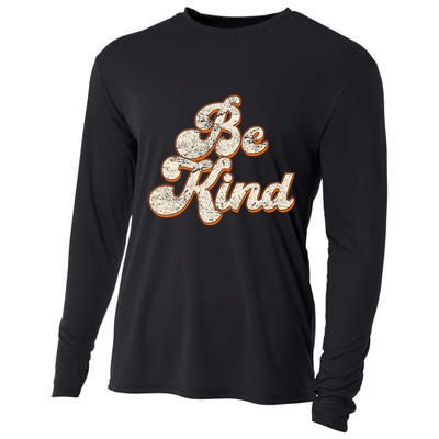 Retro Vintage Distressed Be Kind Cooling Performance Long Sleeve Crew