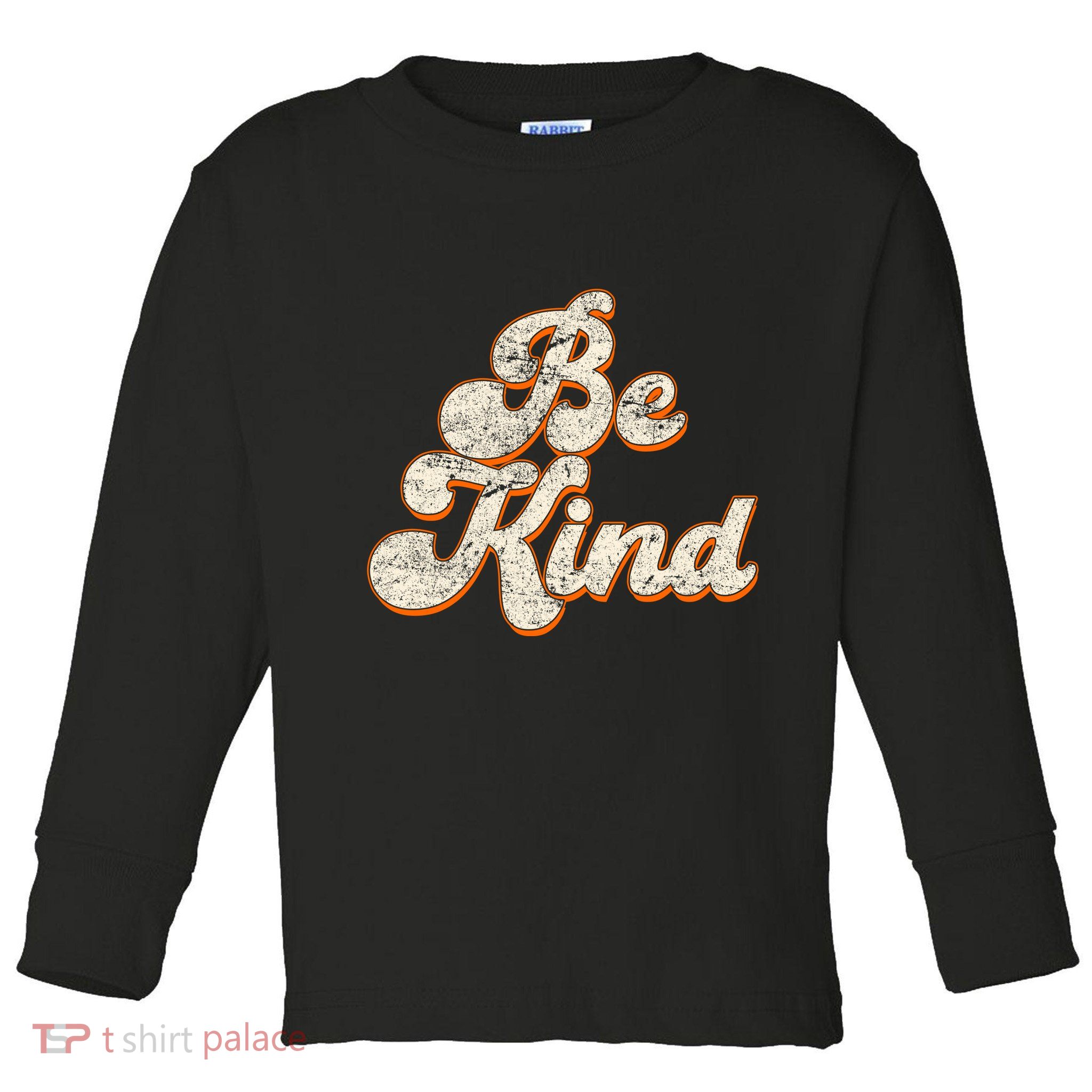 Retro Vintage Distressed Be Kind Toddler Long Sleeve Shirt