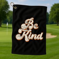 Retro Vintage Distressed Be Kind Golf Towel