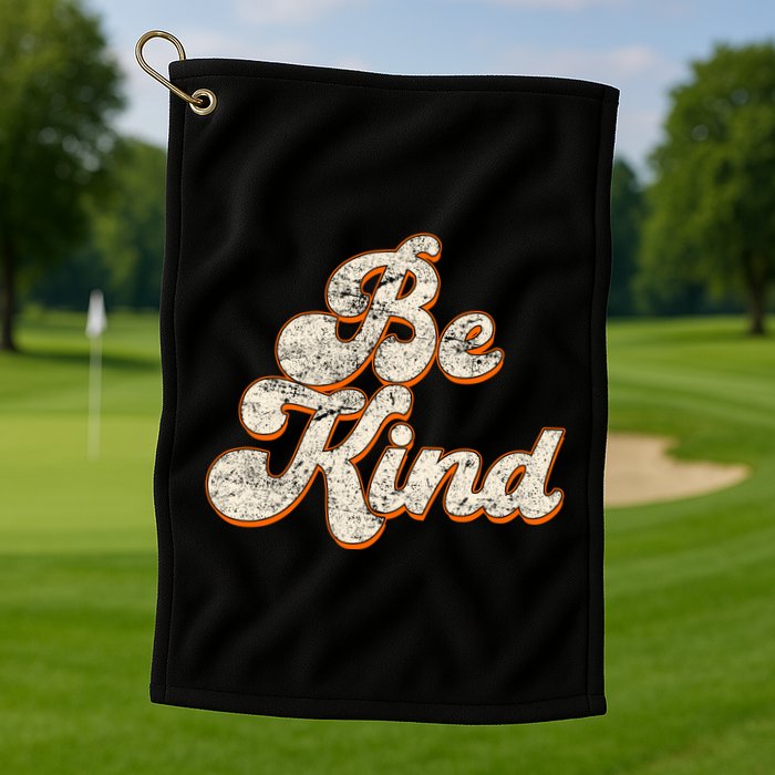 Retro Vintage Distressed Be Kind Golf Towel