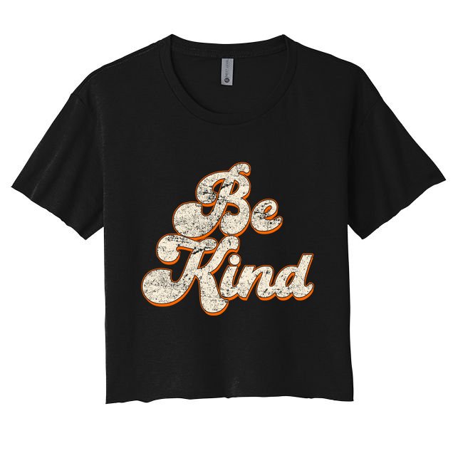 Retro Vintage Distressed Be Kind Crop Top