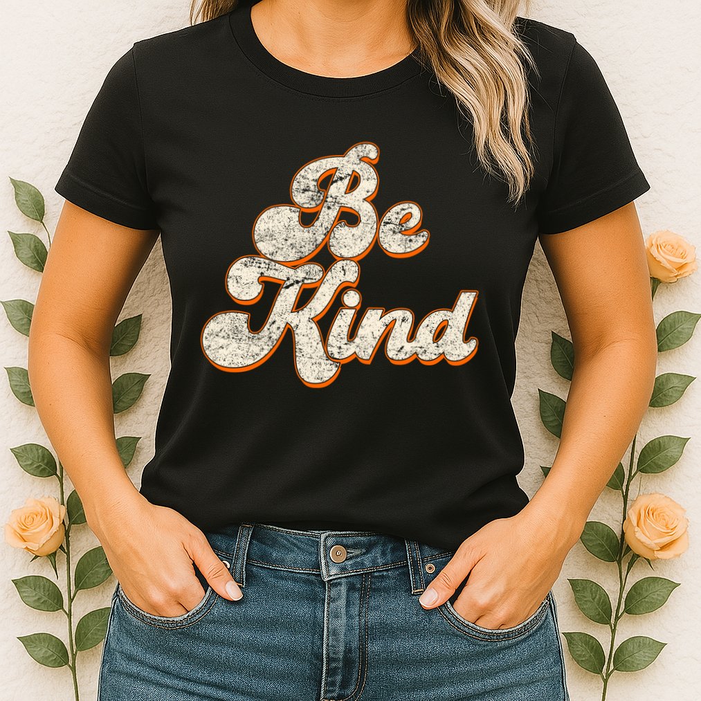 Retro Vintage Distressed Be Kind Womens T-Shirt
