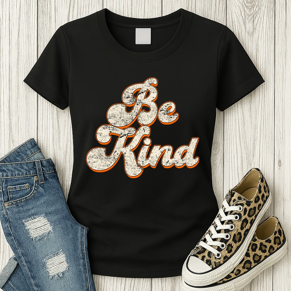 Retro Vintage Distressed Be Kind Womens T-Shirt