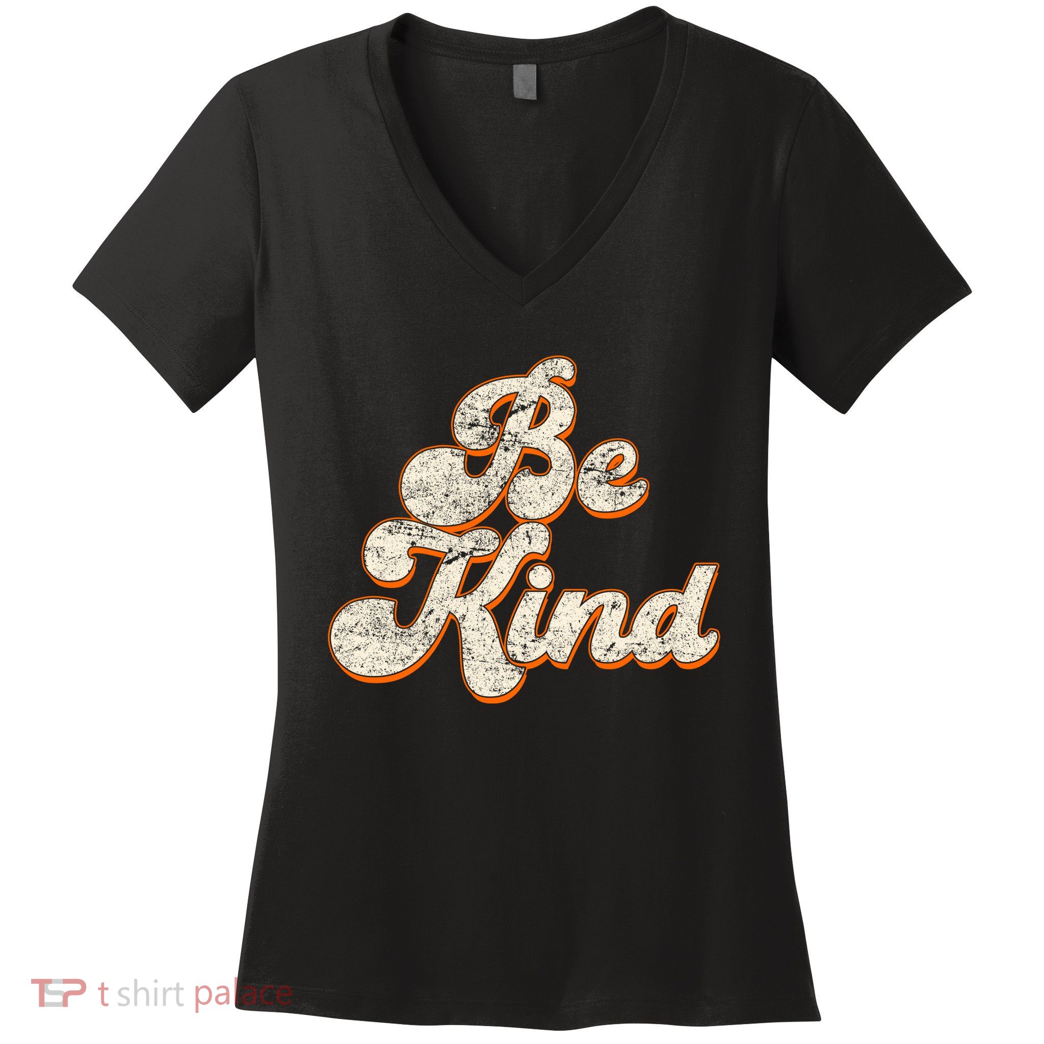 Retro Vintage Distressed Be Kind Women's V-Neck T-Shirt