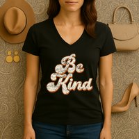 Retro Vintage Distressed Be Kind Women's V-Neck T-Shirt