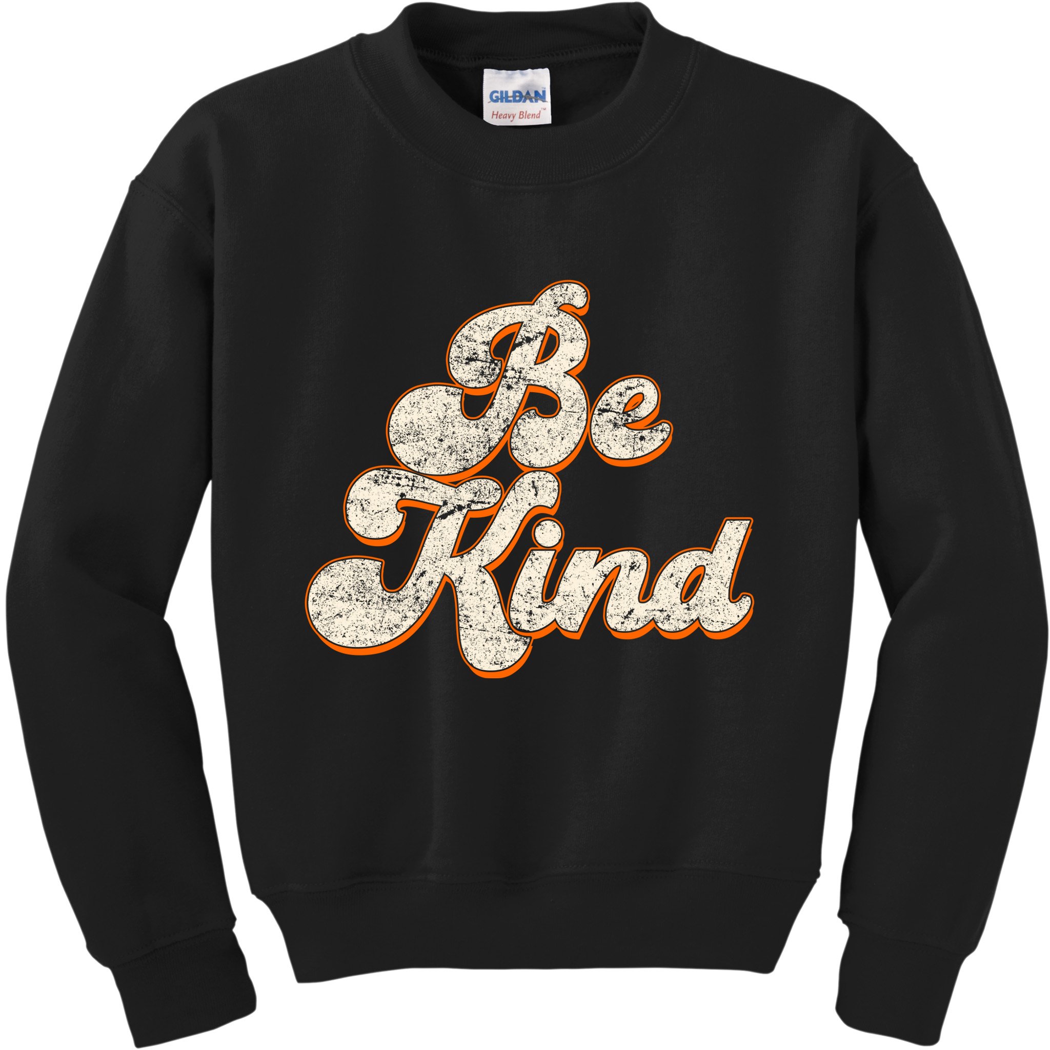 Retro Vintage Distressed Be Kind Kids Sweatshirt