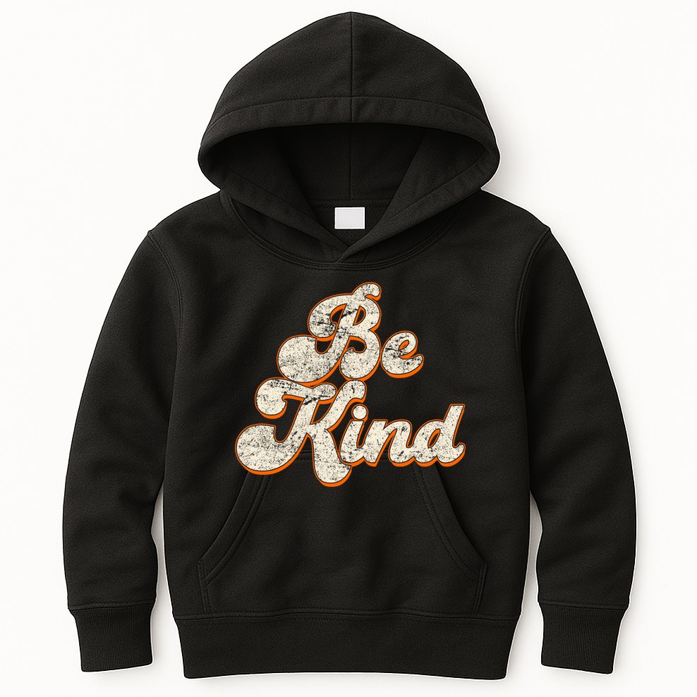 Retro Vintage Distressed Be Kind Kids Hoodie