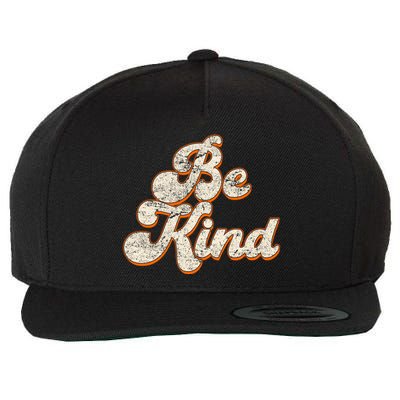 Retro Vintage Distressed Be Kind Wool Snapback Cap