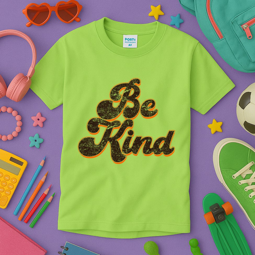 Retro Vintage Distressed Be Kind Kids T-Shirt
