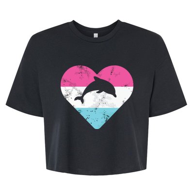 Retro Vintage Dolphin Gift For Bella+Canvas Jersey Crop Tee