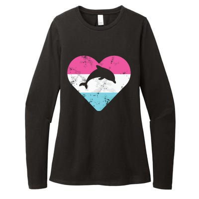 Retro Vintage Dolphin Gift For Womens CVC Long Sleeve Shirt