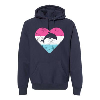 Retro Vintage Dolphin Gift For Premium Hoodie