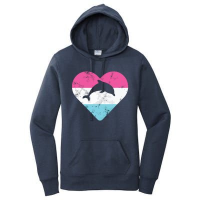 Retro Vintage Dolphin Gift For Women's Pullover Hoodie