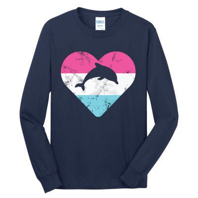 Retro Vintage Dolphin Gift For Tall Long Sleeve T-Shirt