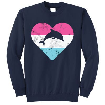 Retro Vintage Dolphin Gift For Tall Sweatshirt