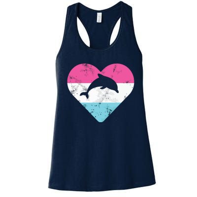 Retro Vintage Dolphin Gift For Women's Racerback Tank