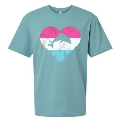 Retro Vintage Dolphin Gift For Sueded Cloud Jersey T-Shirt