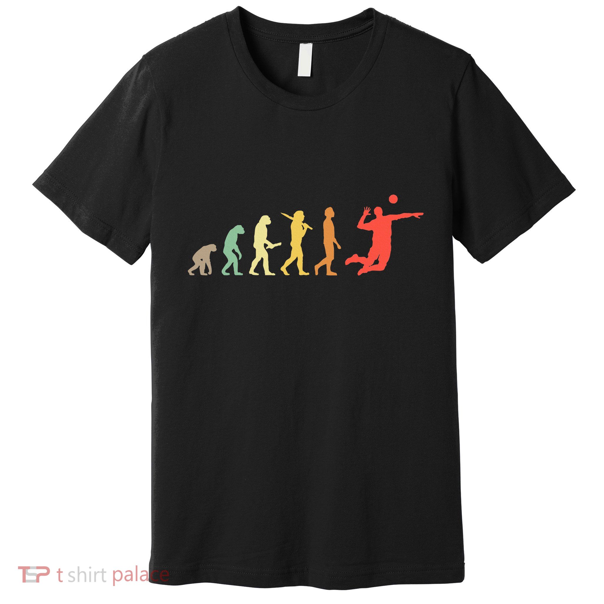 Retro Volleyball Evolution Gift For Volleyball Players Premium T-Shirt