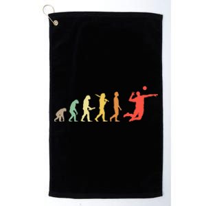 Retro Volleyball Evolution Gift For Volleyball Players Platinum Collection Golf Towel