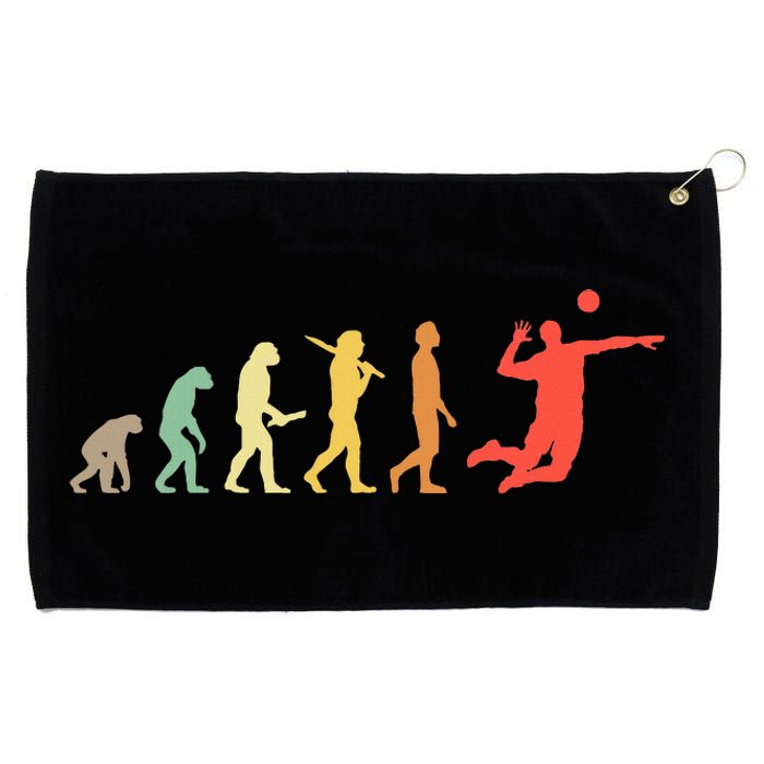 Retro Volleyball Evolution Gift For Volleyball Players Grommeted Golf Towel