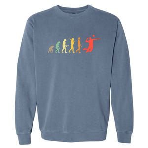 Retro Volleyball Evolution Gift For Volleyball Players Garment-Dyed Sweatshirt