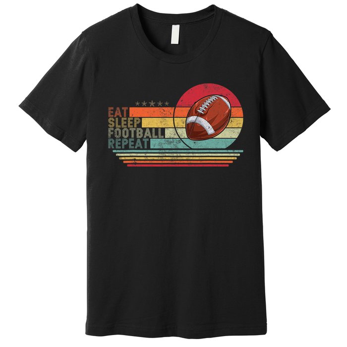 Retro Vintage Eat Sleep Football Repeat American Sport Premium T-Shirt