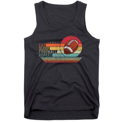 Retro Vintage Eat Sleep Football Repeat American Sport Tank Top