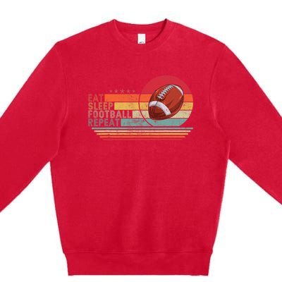 Retro Vintage Eat Sleep Football Repeat American Sport Premium Crewneck Sweatshirt