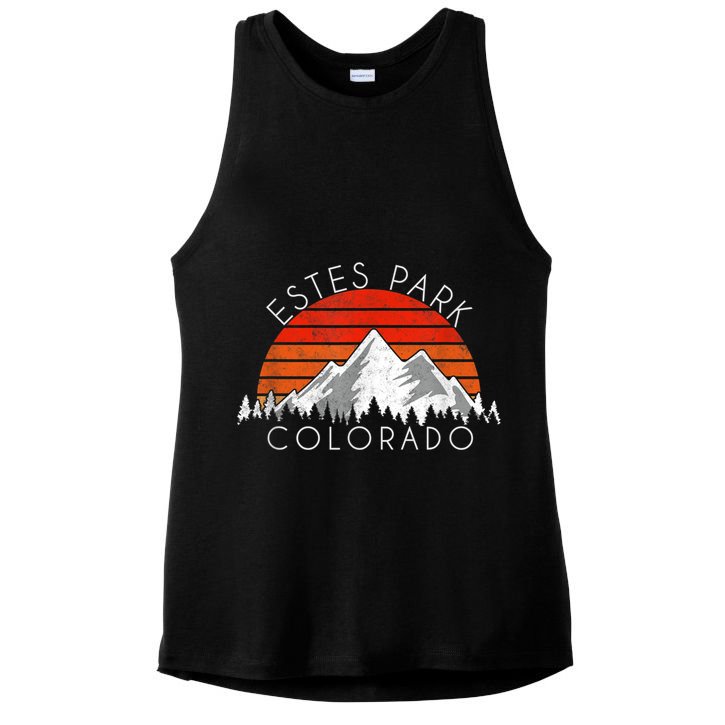 Retro Vintage Estes Park, Colorado Distressed Ladies PosiCharge Tri-Blend Wicking Tank