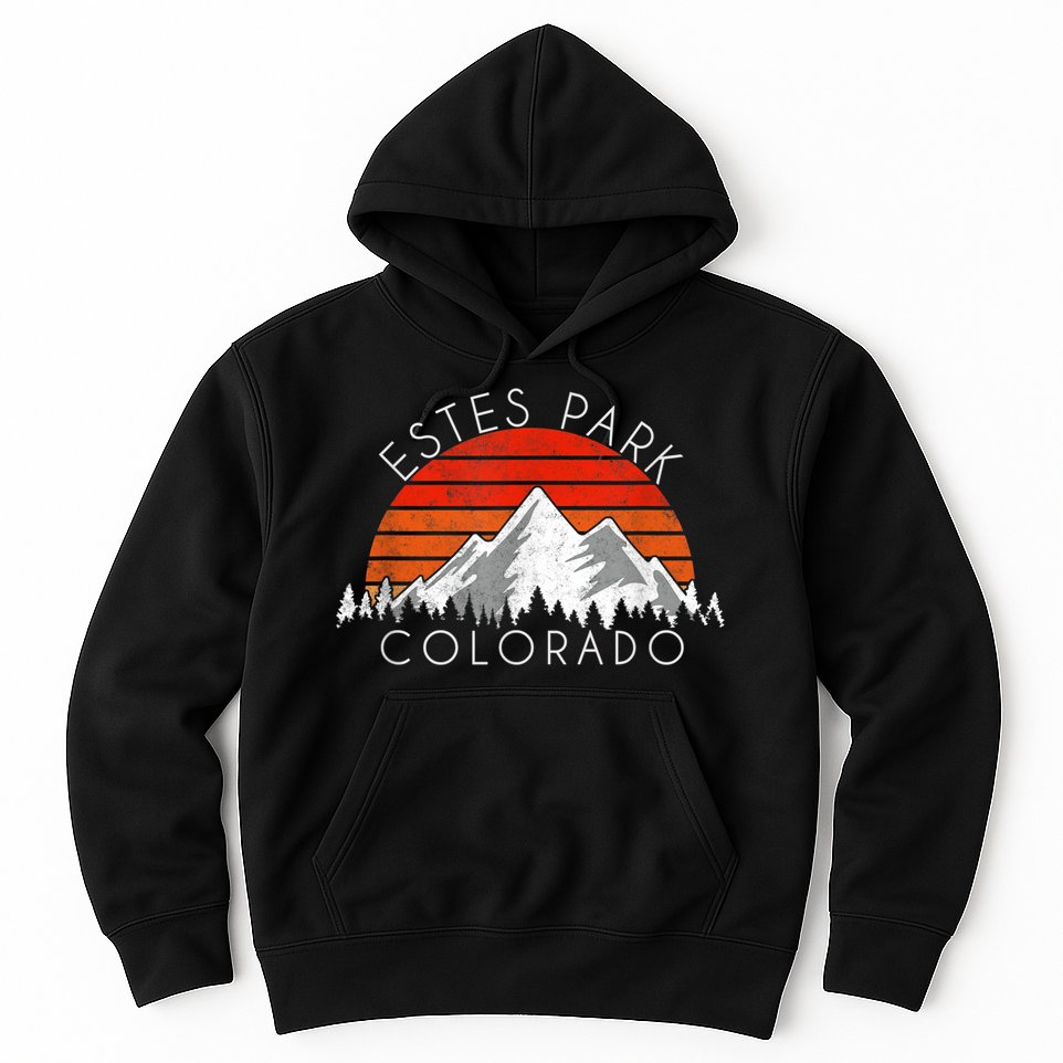 Retro Vintage Estes Park, Colorado Distressed Hoodie