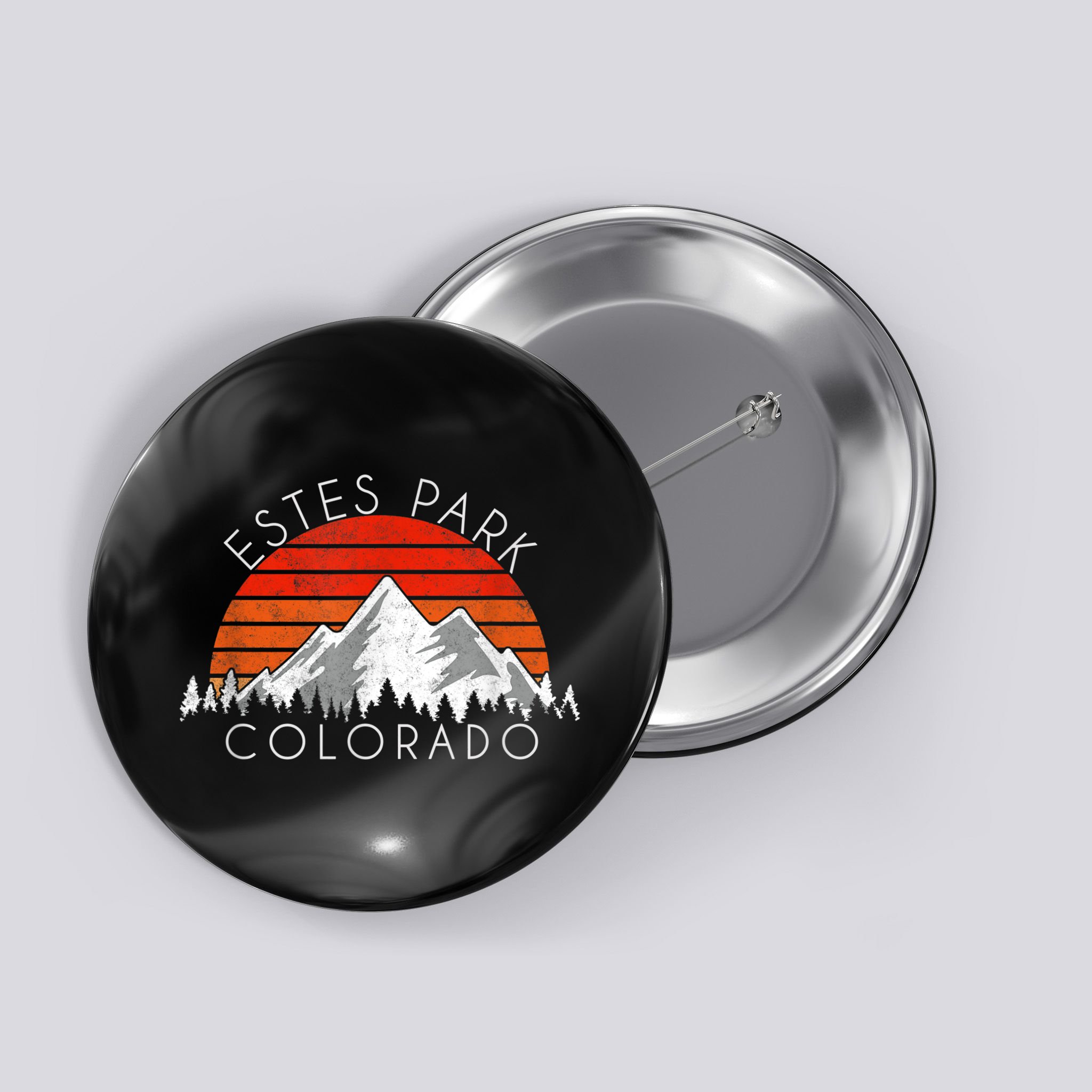 Retro Vintage Estes Park, Colorado Distressed Button
