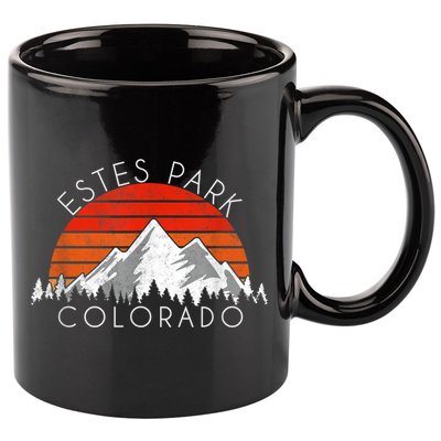 Retro Vintage Estes Park, Colorado Distressed 11oz C Handle Ceramic Mug