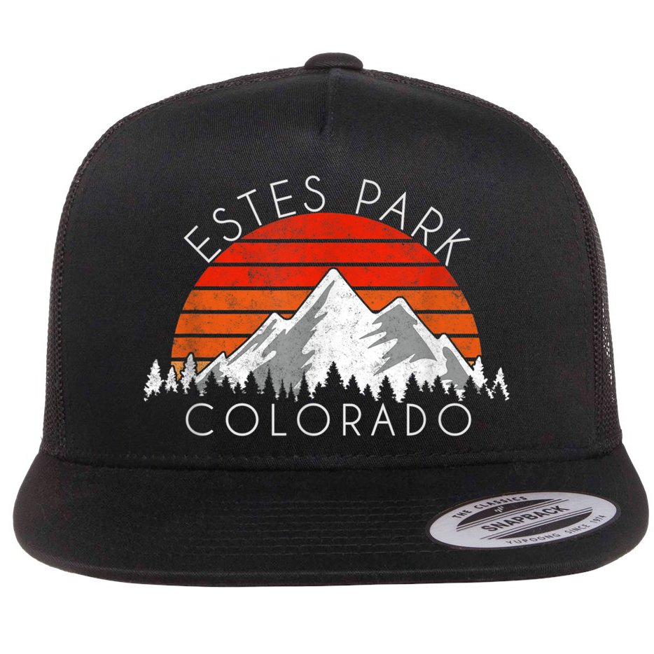 Retro Vintage Estes Park, Colorado Distressed Flat Bill Trucker Hat
