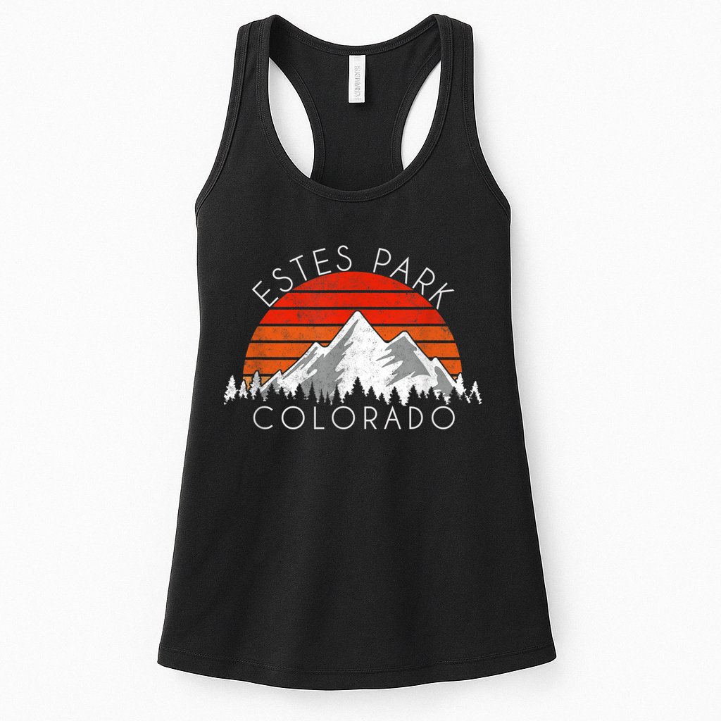 Retro Vintage Estes Park, Colorado Distressed Womens Tank Top