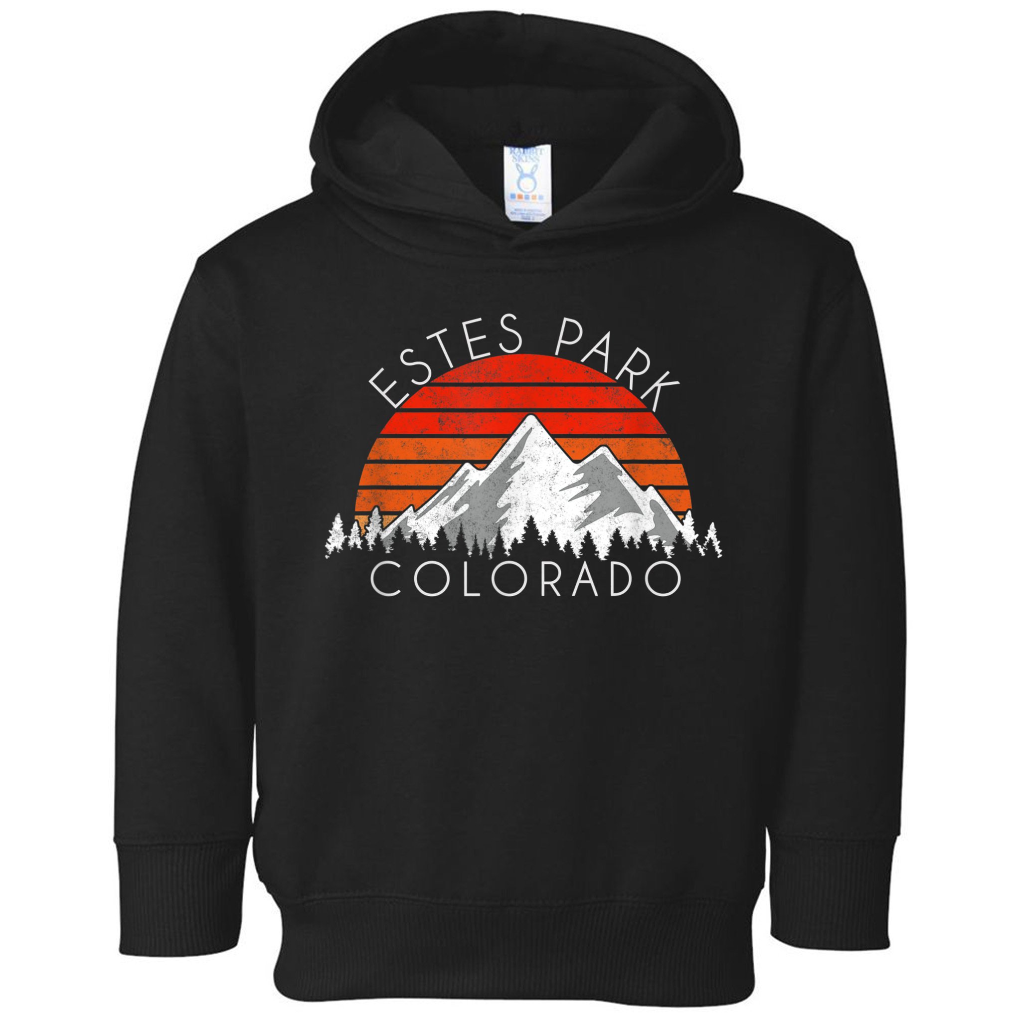 Retro Vintage Estes Park, Colorado Distressed Toddler Hoodie