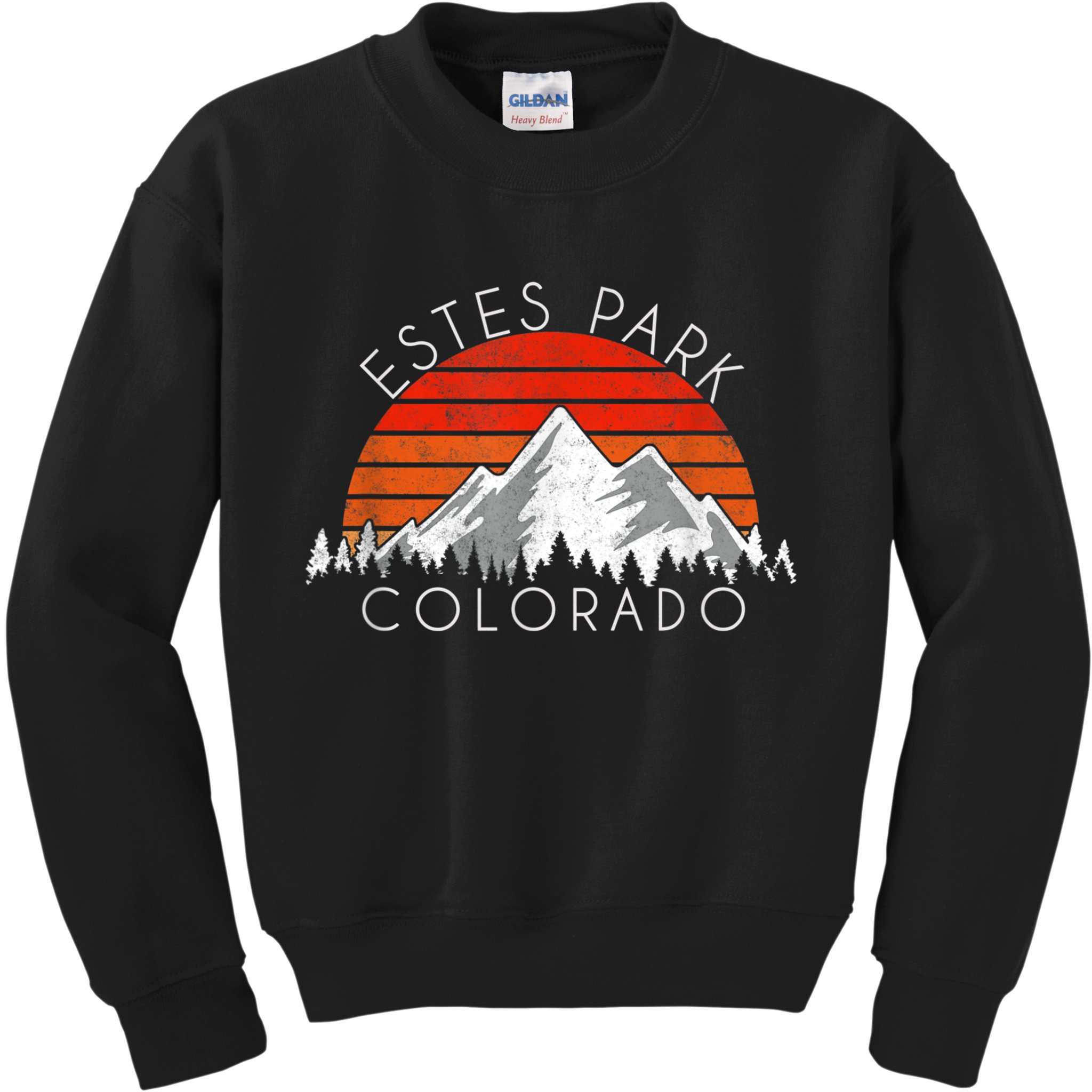 Retro Vintage Estes Park, Colorado Distressed Kids Sweatshirt