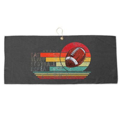 Retro Vintage Eat Sleep Football Repeat American Sport Large Microfiber Waffle Golf Towel